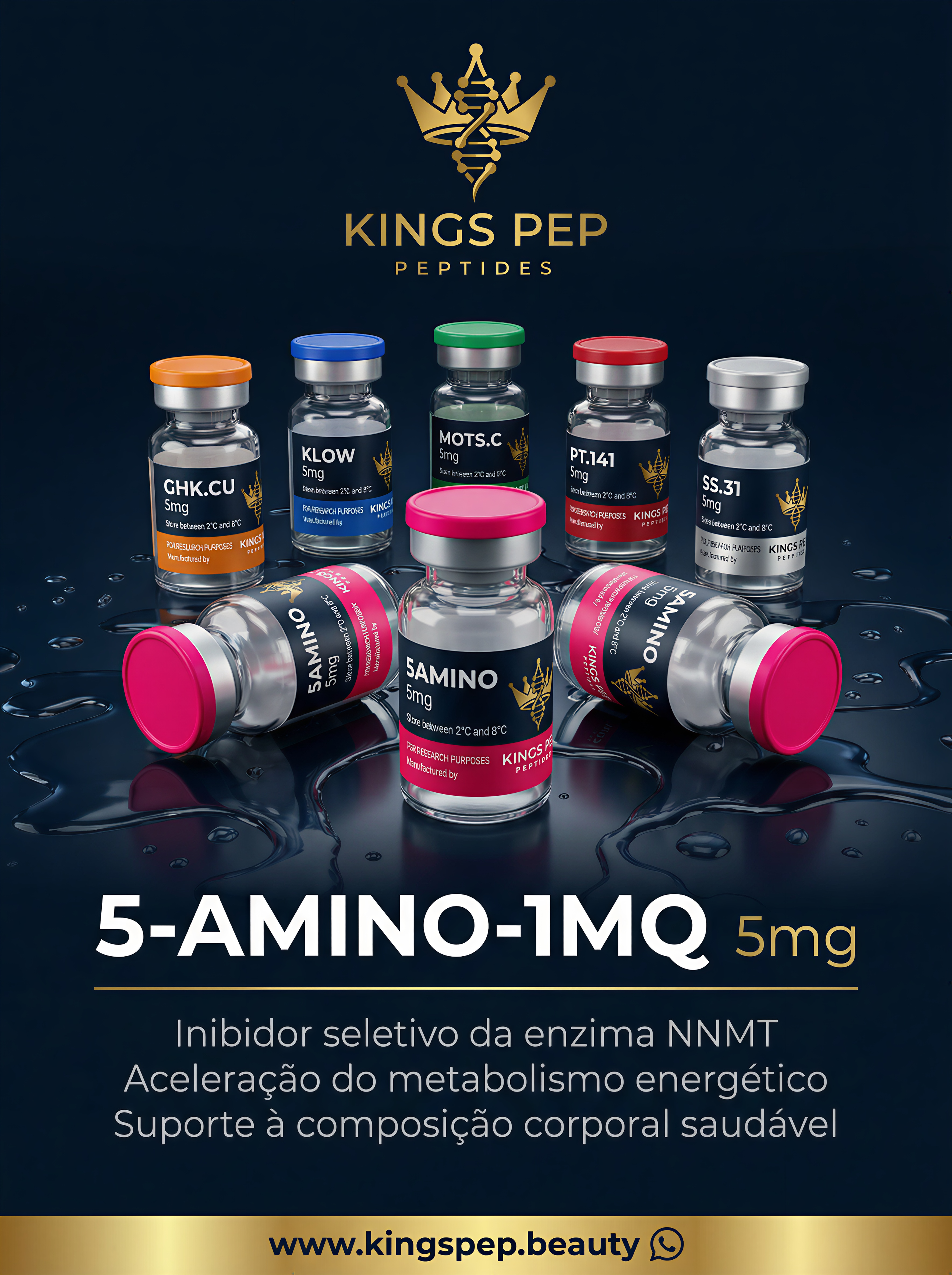 5 Amino/1 MQ 5mg 5mg/frasco - peptídeo premium Kings Pep Peptides