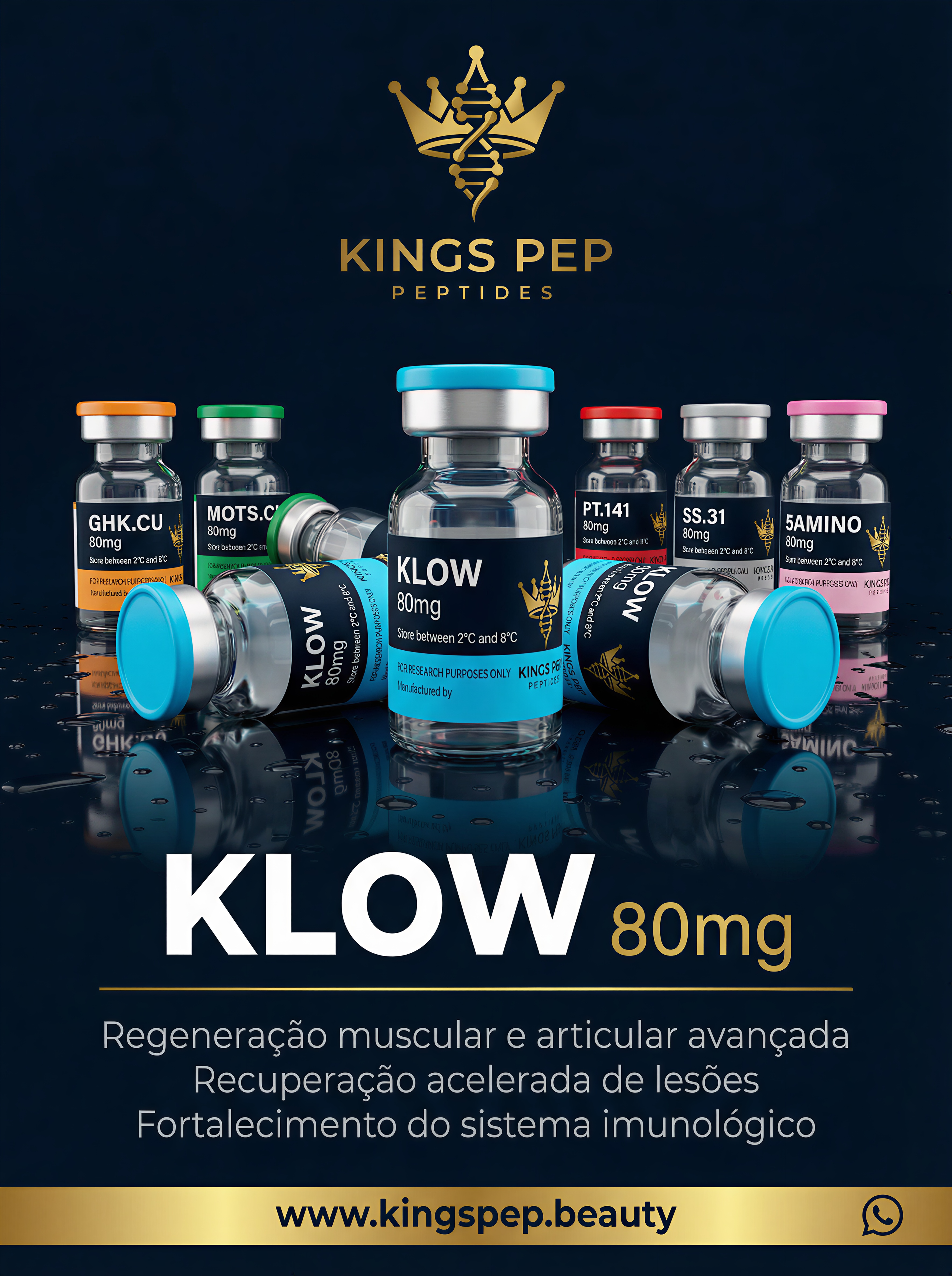 KLOW 80mg 80mg/frasco - peptídeo premium Kings Pep Peptides