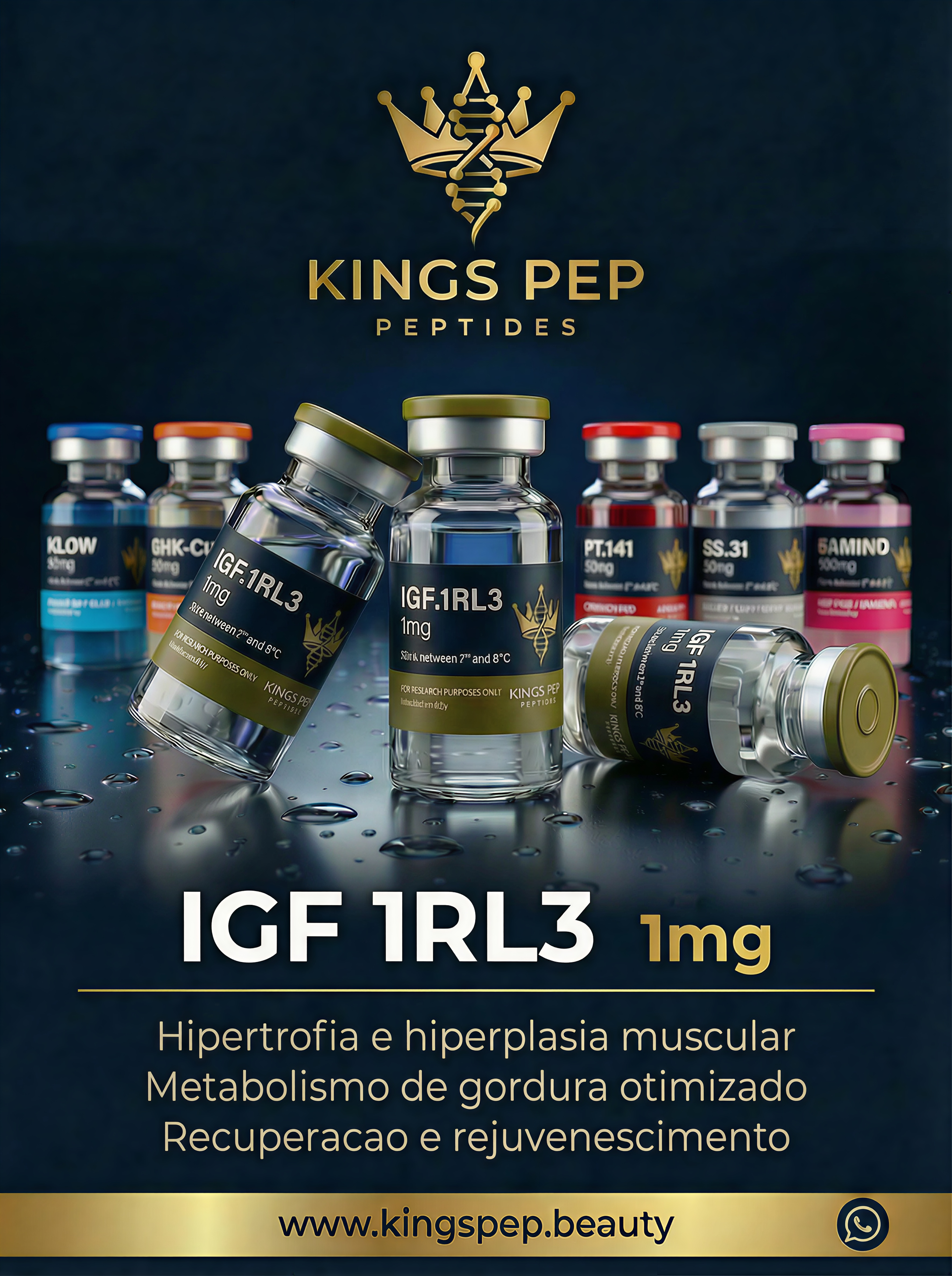 IGF.1RL3 1mg 1mg/frasco - peptídeo premium Kings Pep Peptides