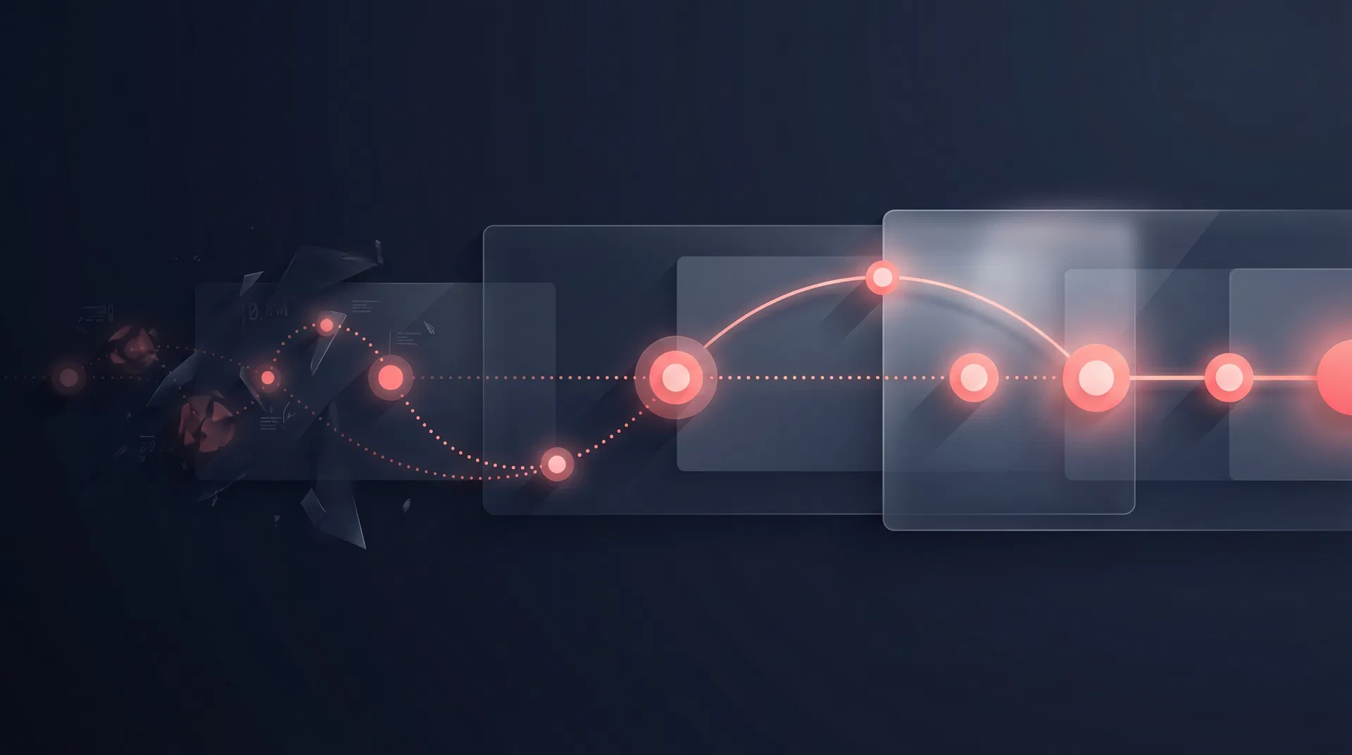 Abstract illustration of a guided progress timeline