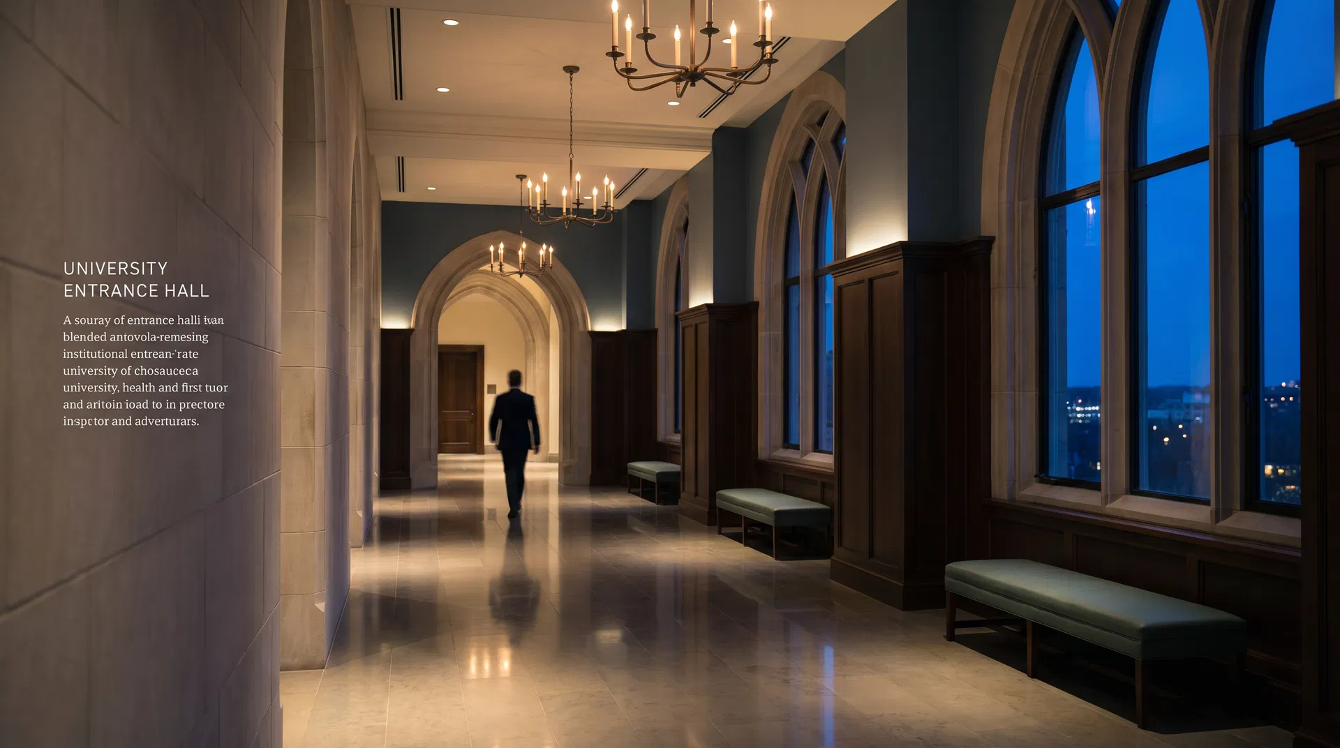 Elegant academic corridor background