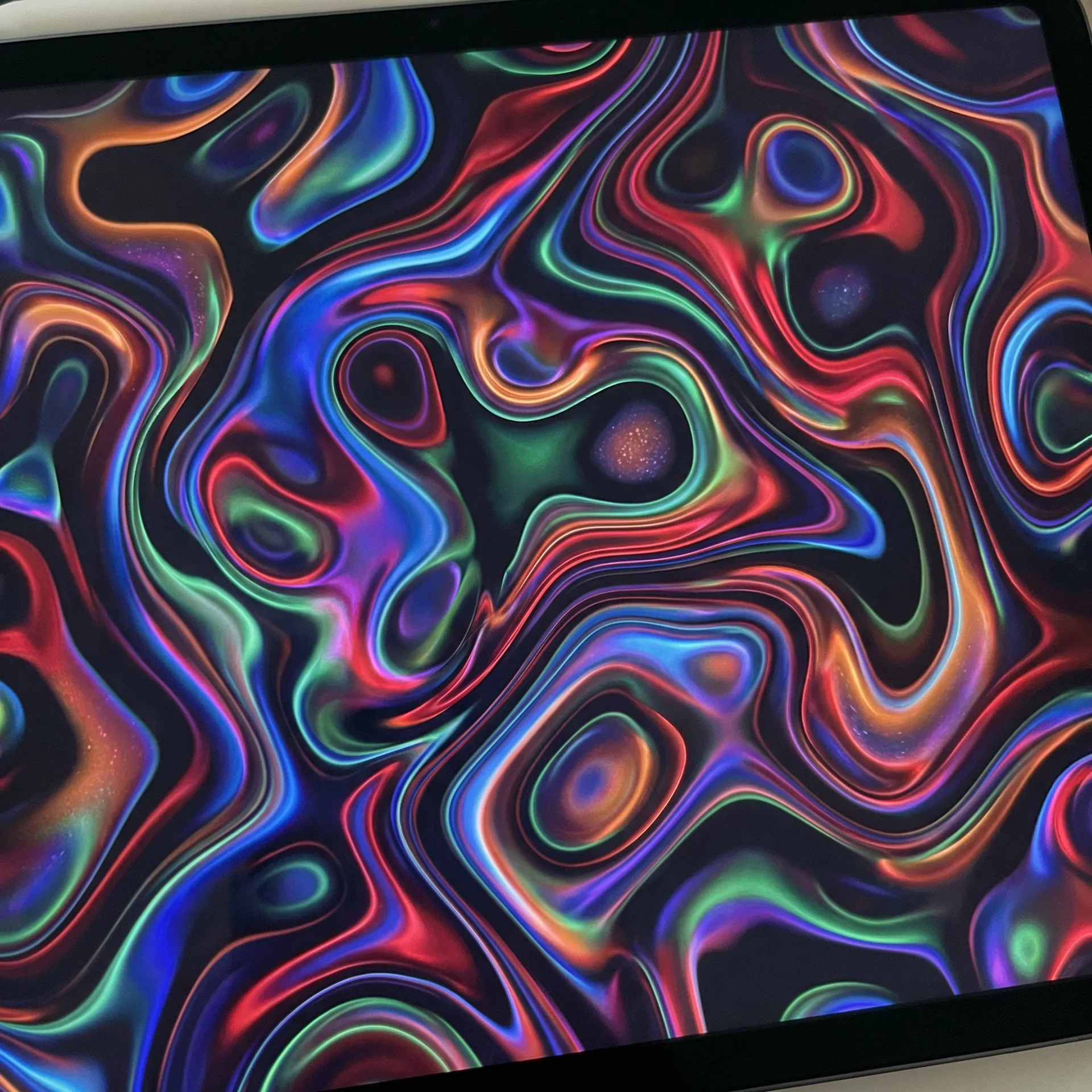 Padrão abstrato gerado por IA com formas orgânicas e cores vibrantes