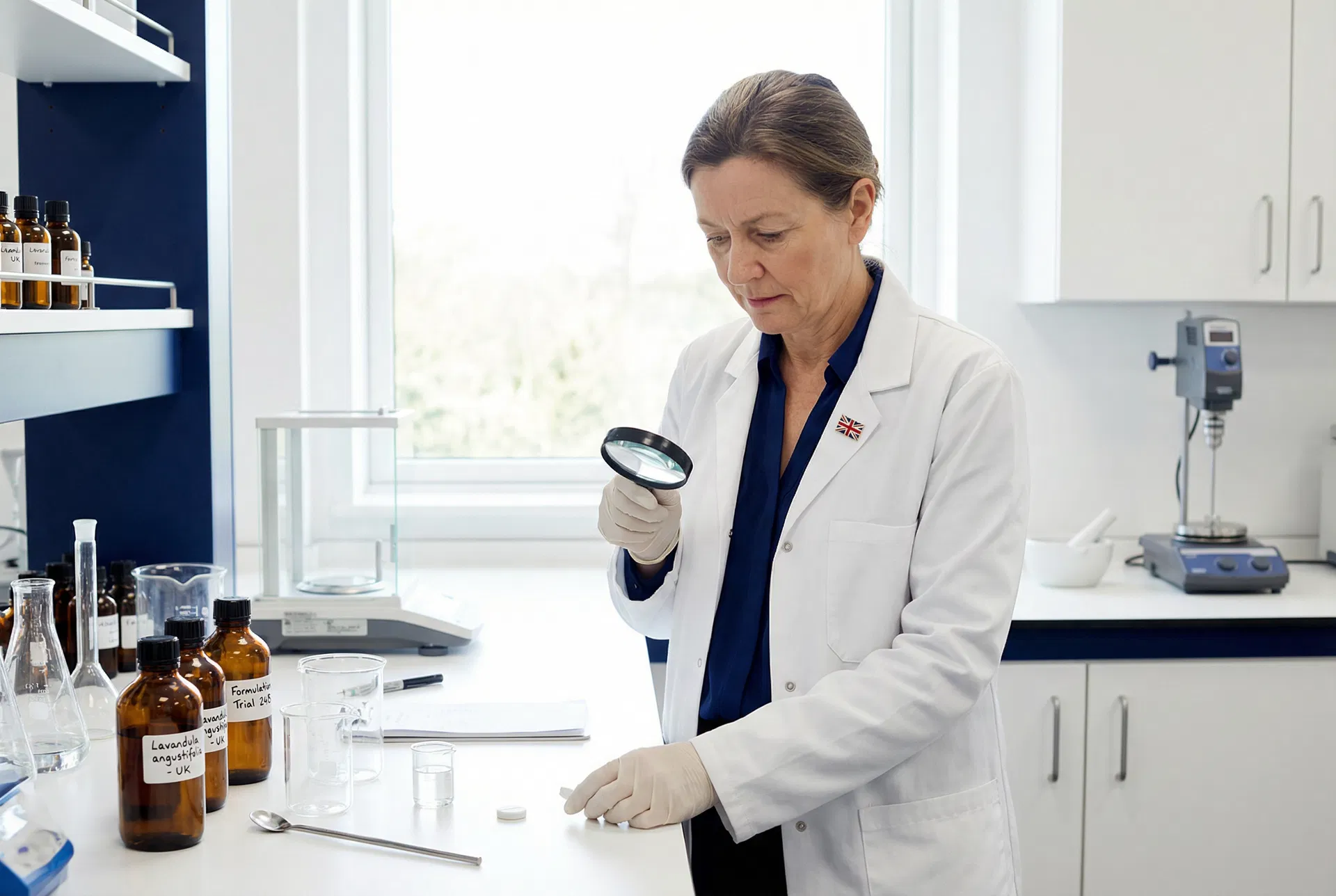 UK-trained formulation chemist reviewing toothpaste tablet formula
