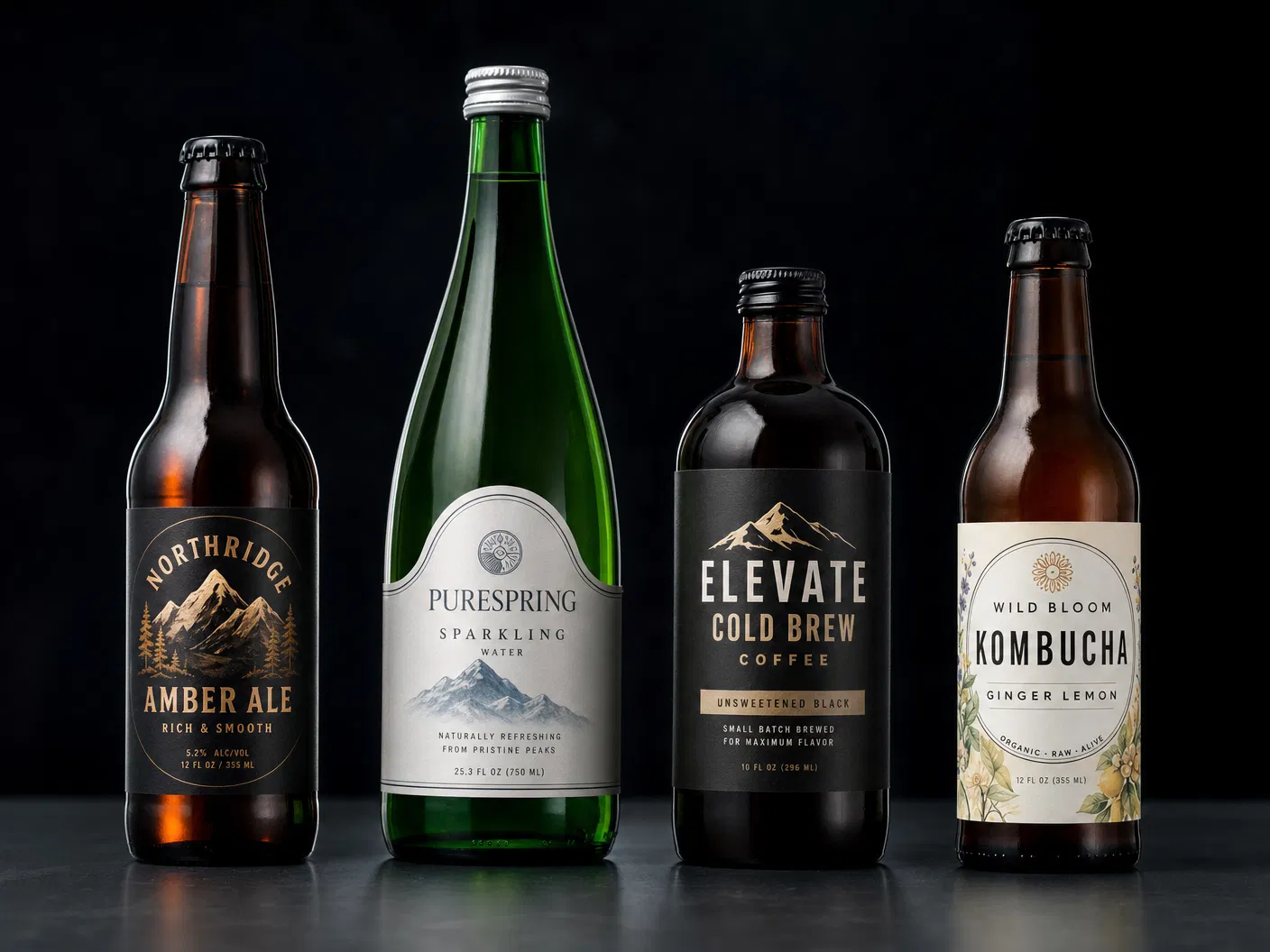 Custom roll labels for craft beverage bottles