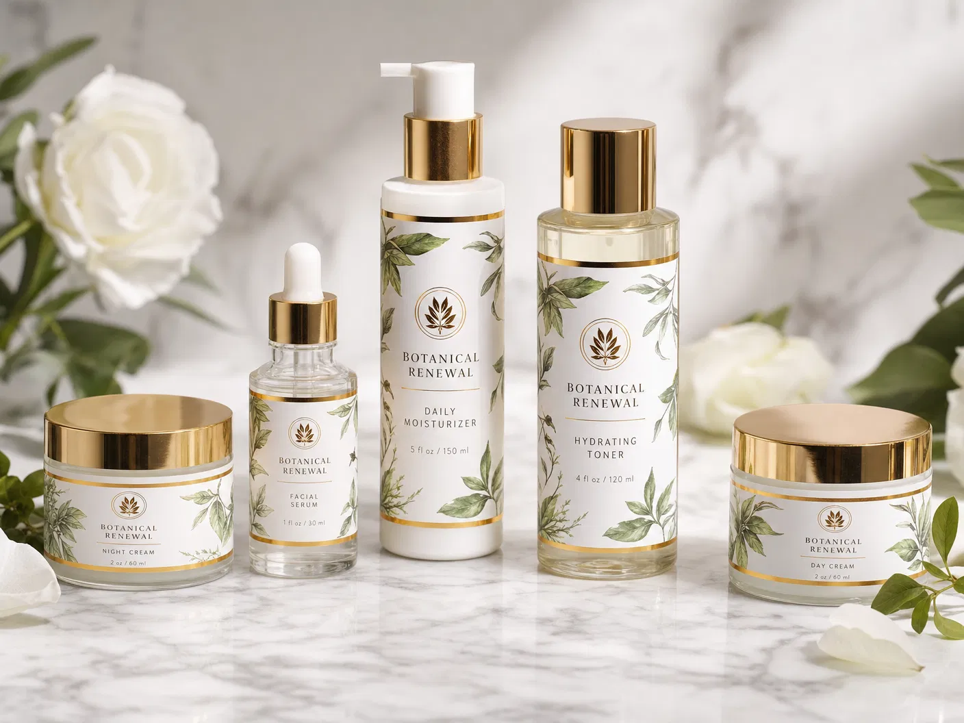 Custom roll labels for luxury cosmetics