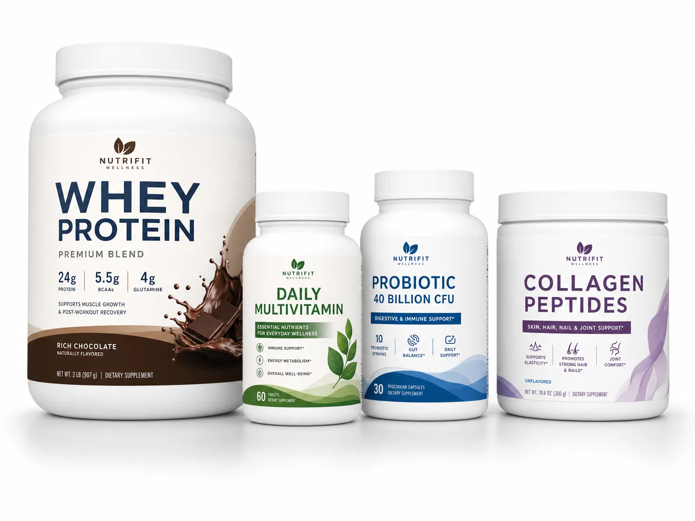 Custom roll labels for supplement bottles