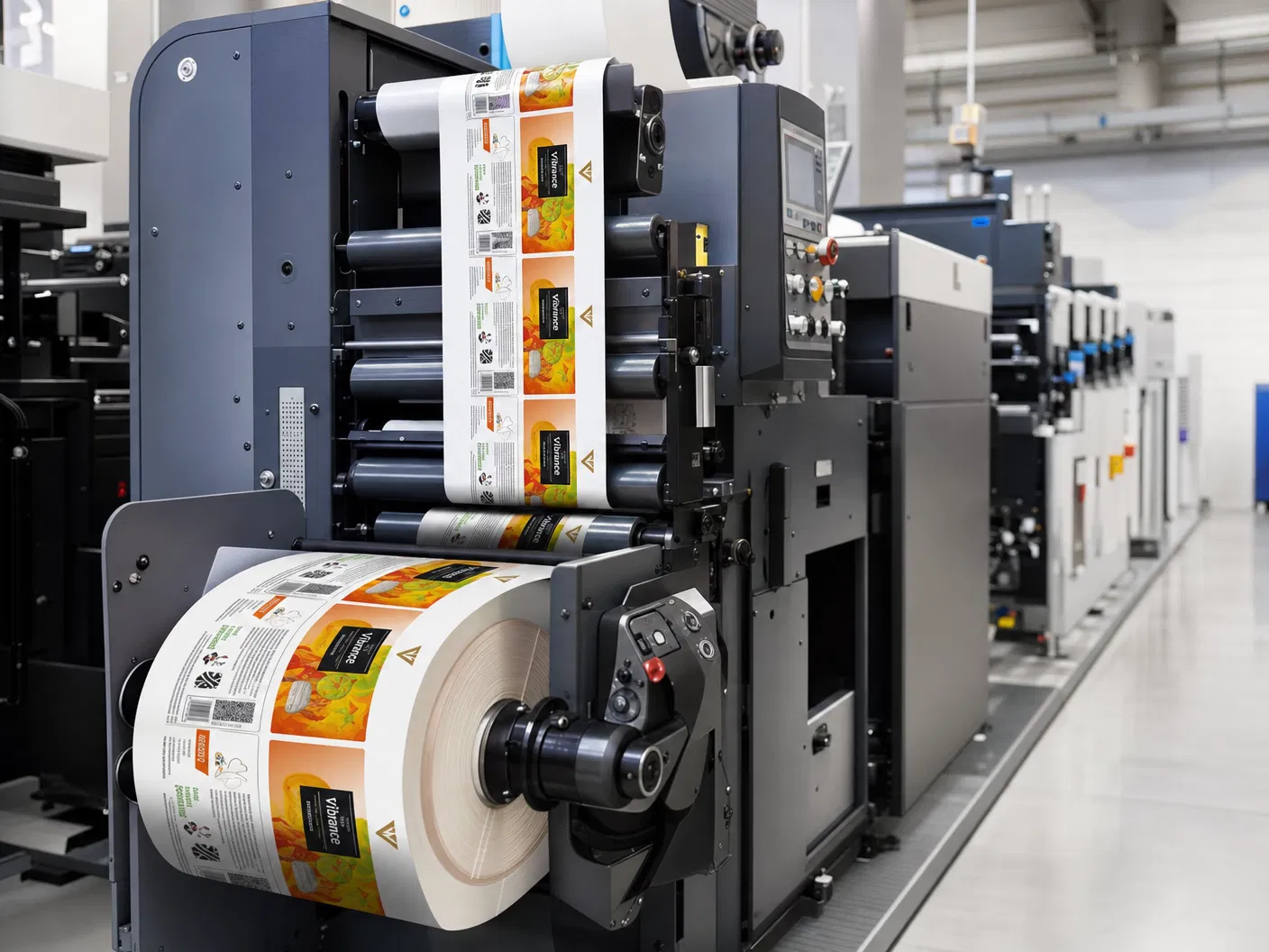 Industrial label printing press