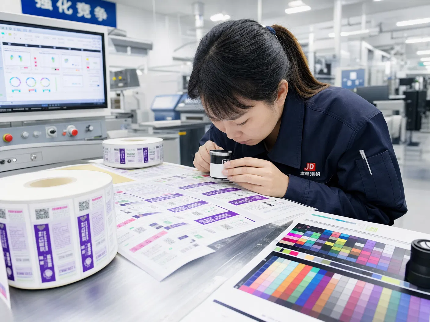 Quality control inspection of roll labels