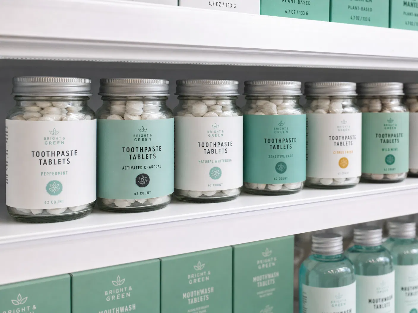 Private label toothpaste tablets for supermarket retail shelves