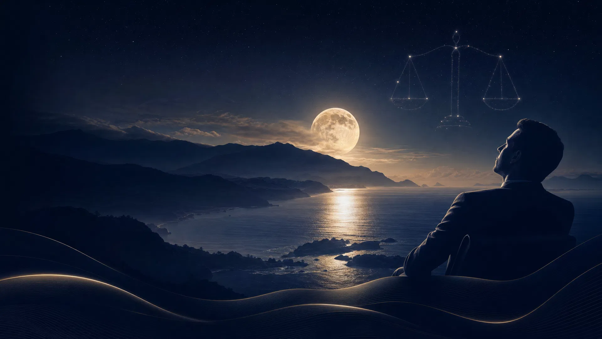 Paisagem noturna catarinense com lua e mar