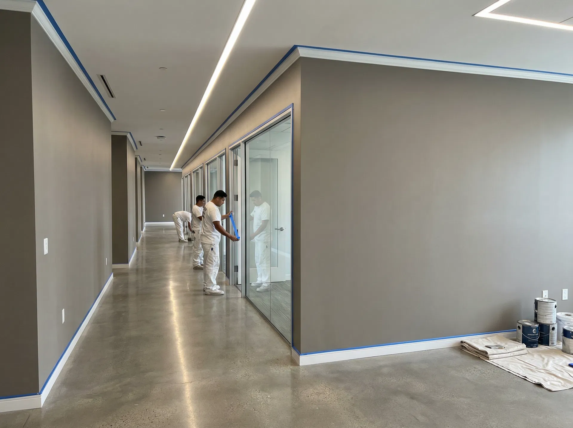 Professional commercial office building interior painting project