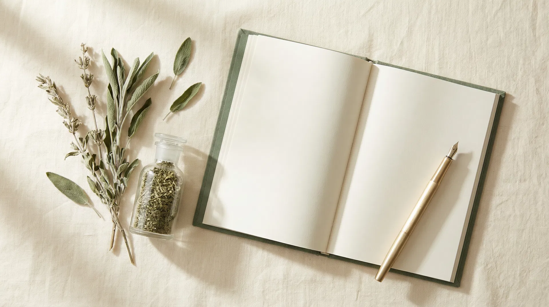 Sage & Science wellness tracker with botanical elements