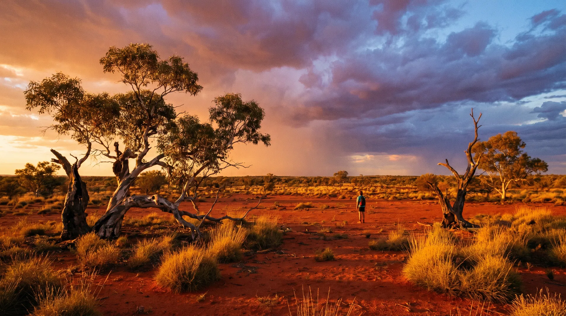 Australian outback at golden hour