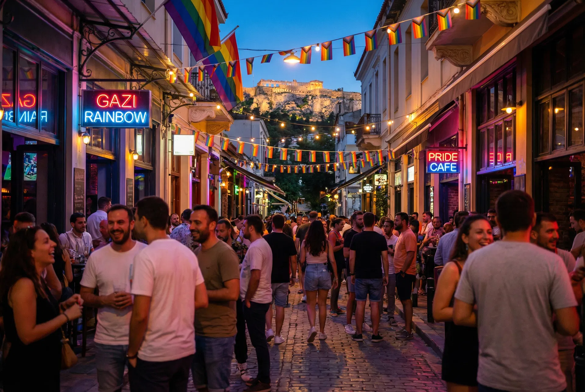 Athens Gazi LGBTQ+ nightlife district