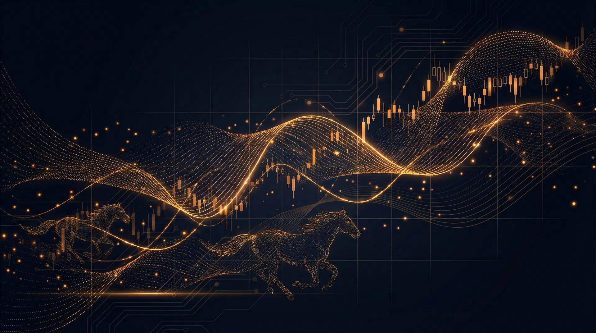 Horse racing odds market data visualisation with candlestick overlay