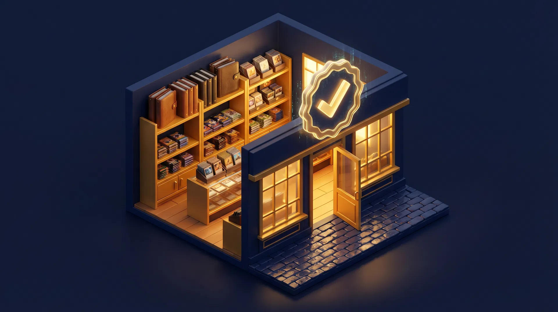 Loja parceira de TCG verificada com selo dourado