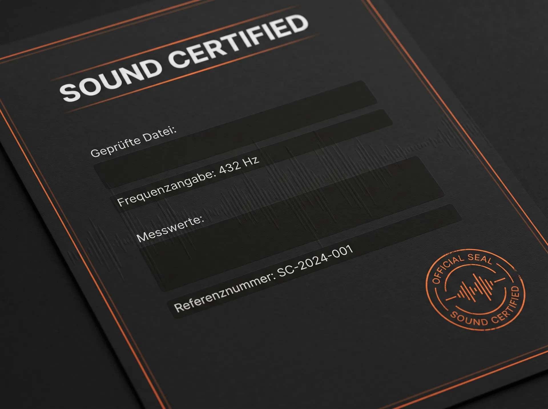 Sound Certified Zertifikat-Mockup