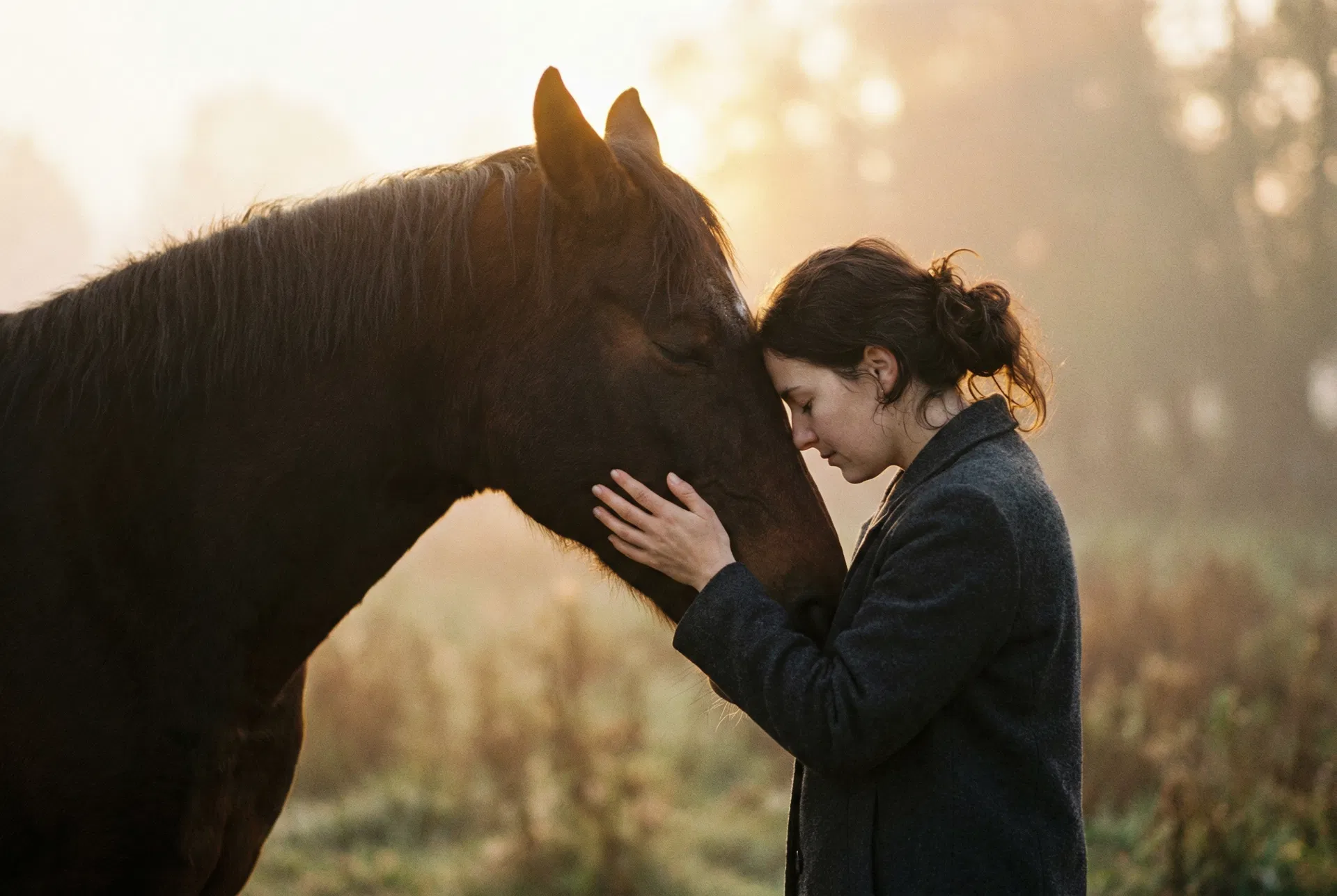 Nadia Fidan with a horse — the human-horse bond