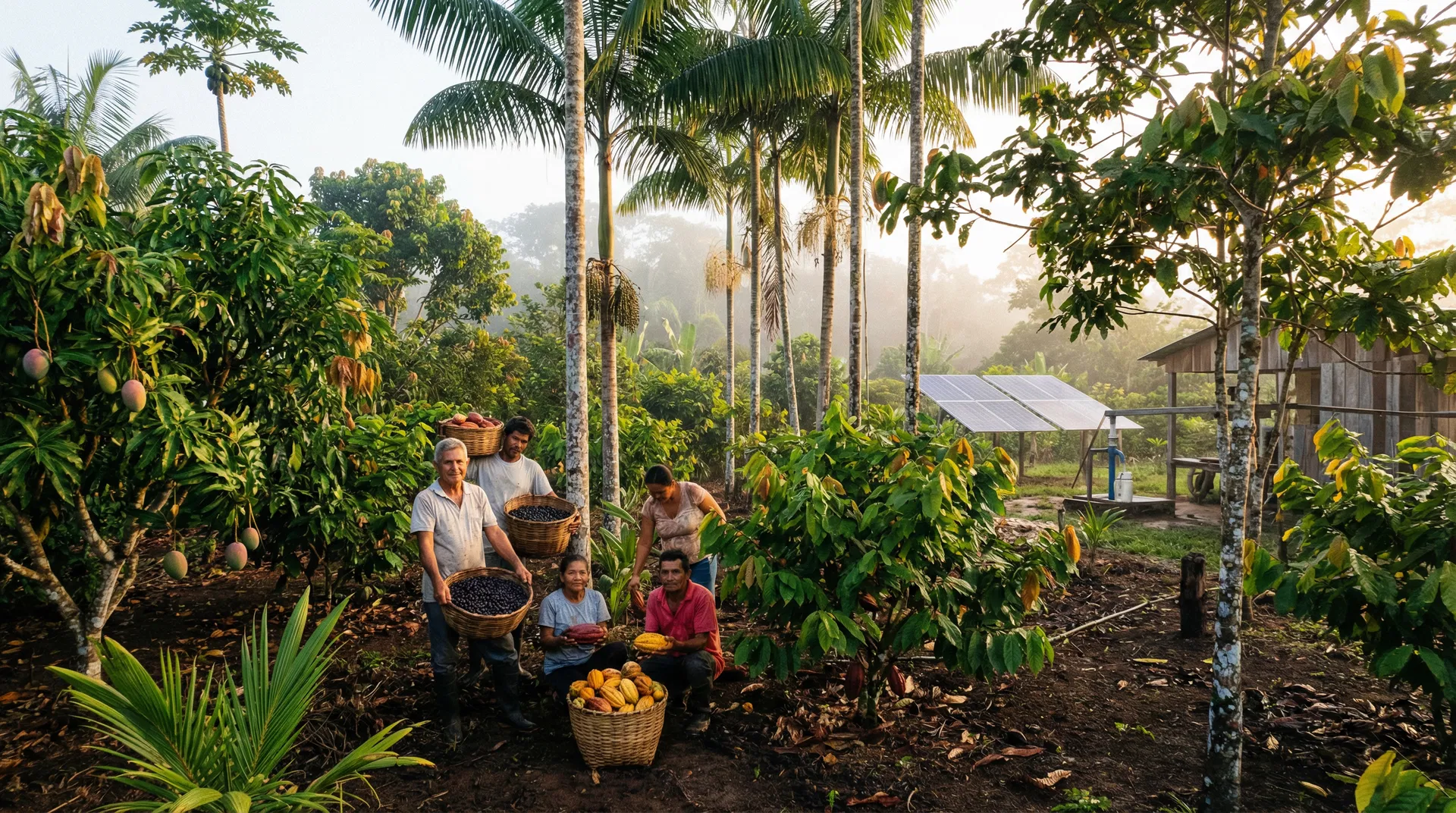 Sistema agroflorestal com irrigação fotovoltaica
