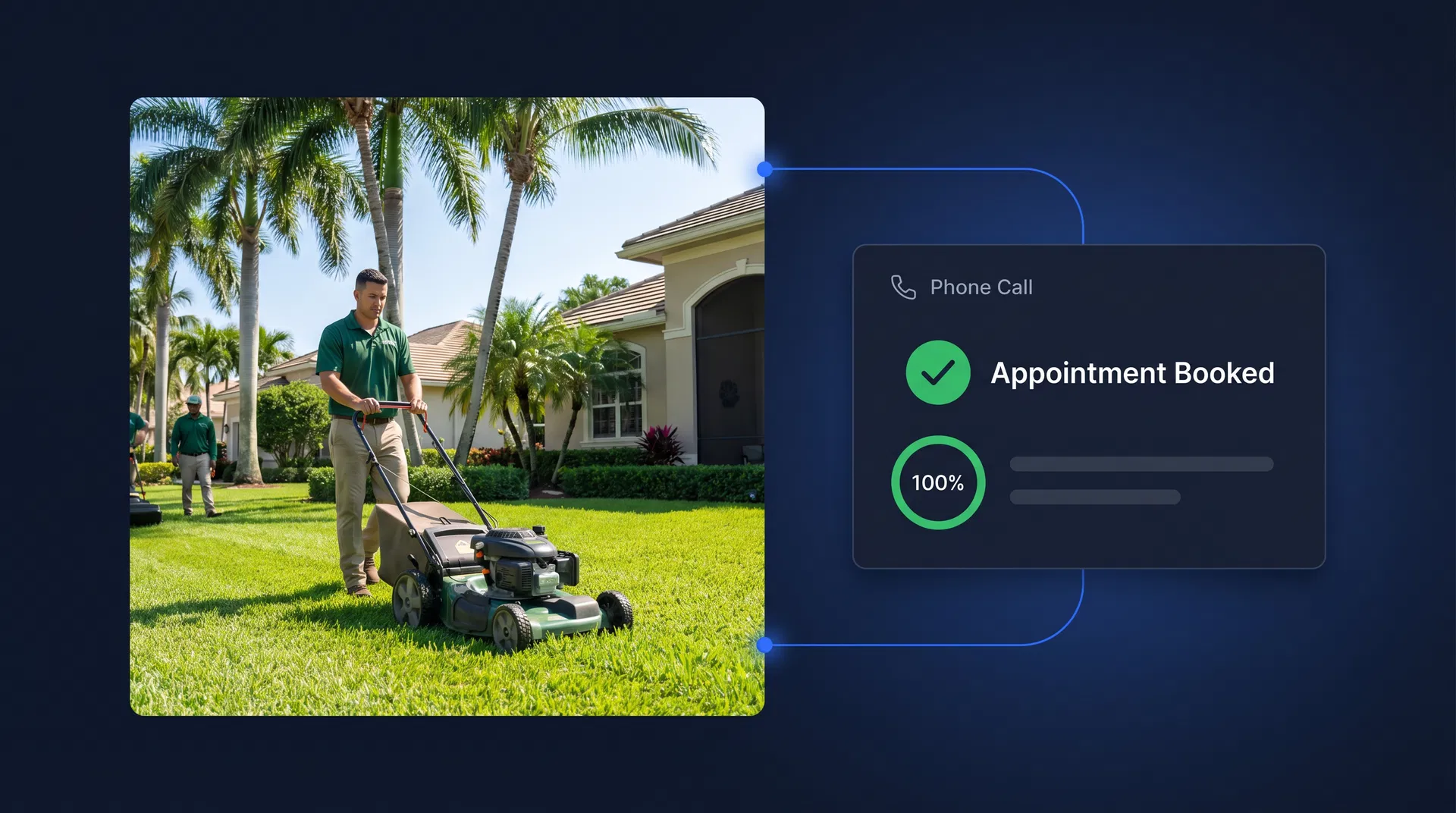 AI receptionist for landscaping companies — phone call answered while crew works on site