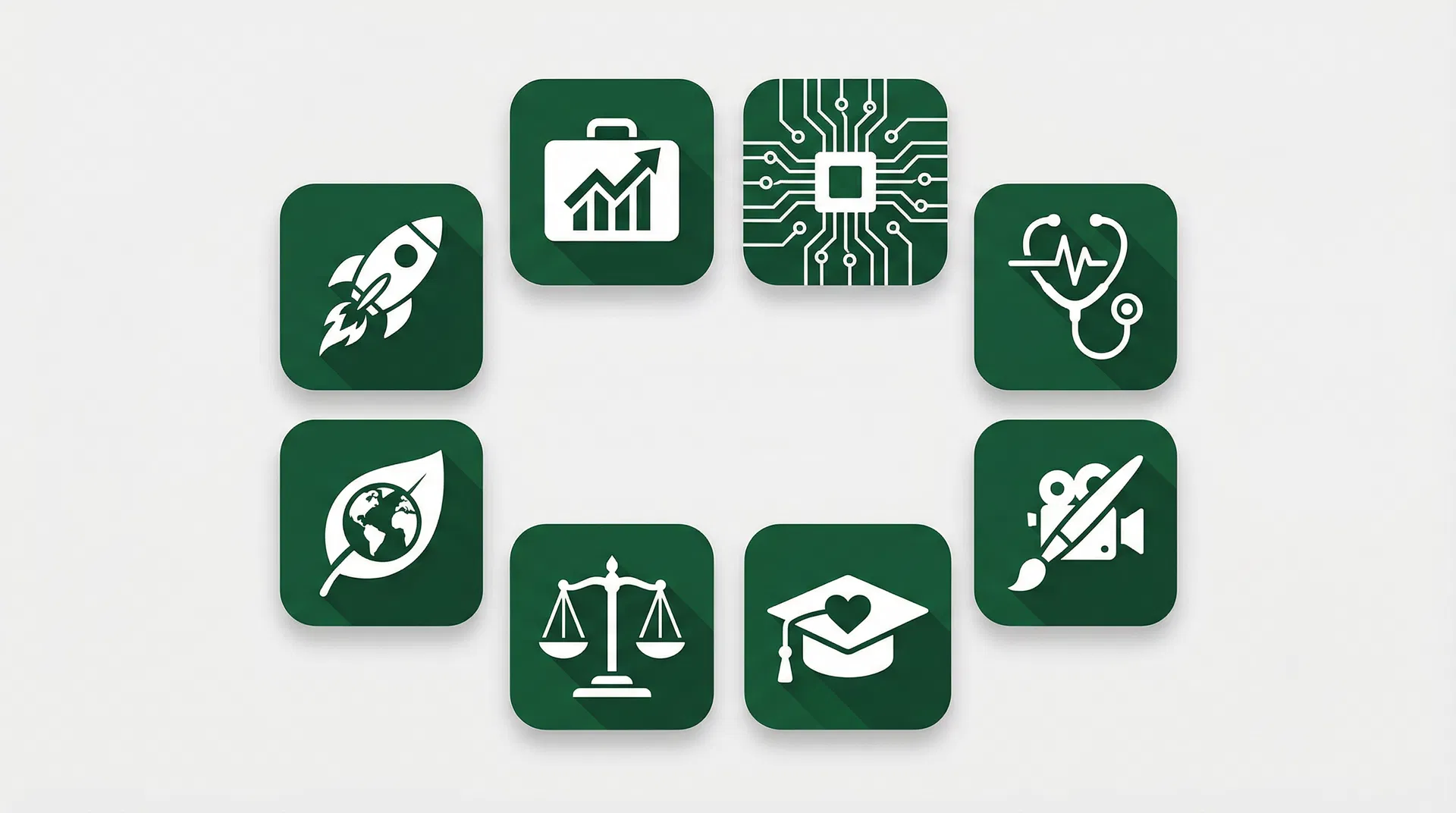 Eight Career Community icons representing different career pathways