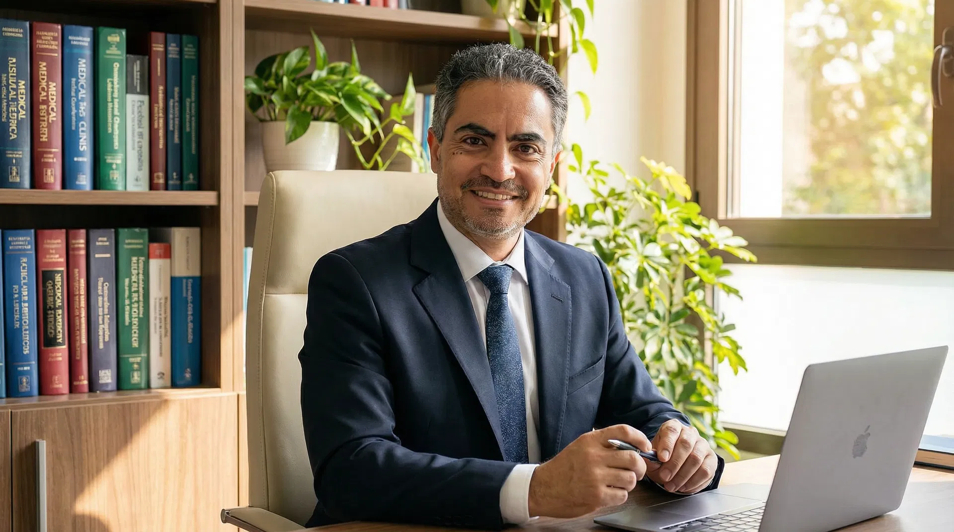 Dr. Salah Snouda in his medical office