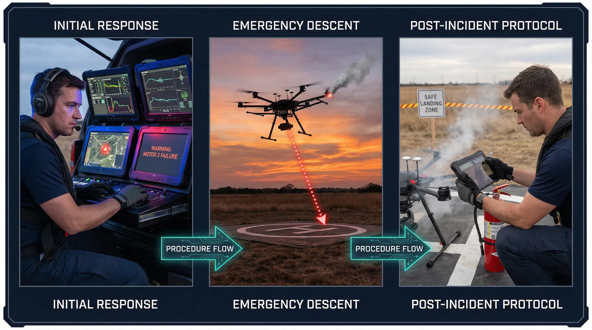 Fluxograma de procedimentos de emergência para operações UAS