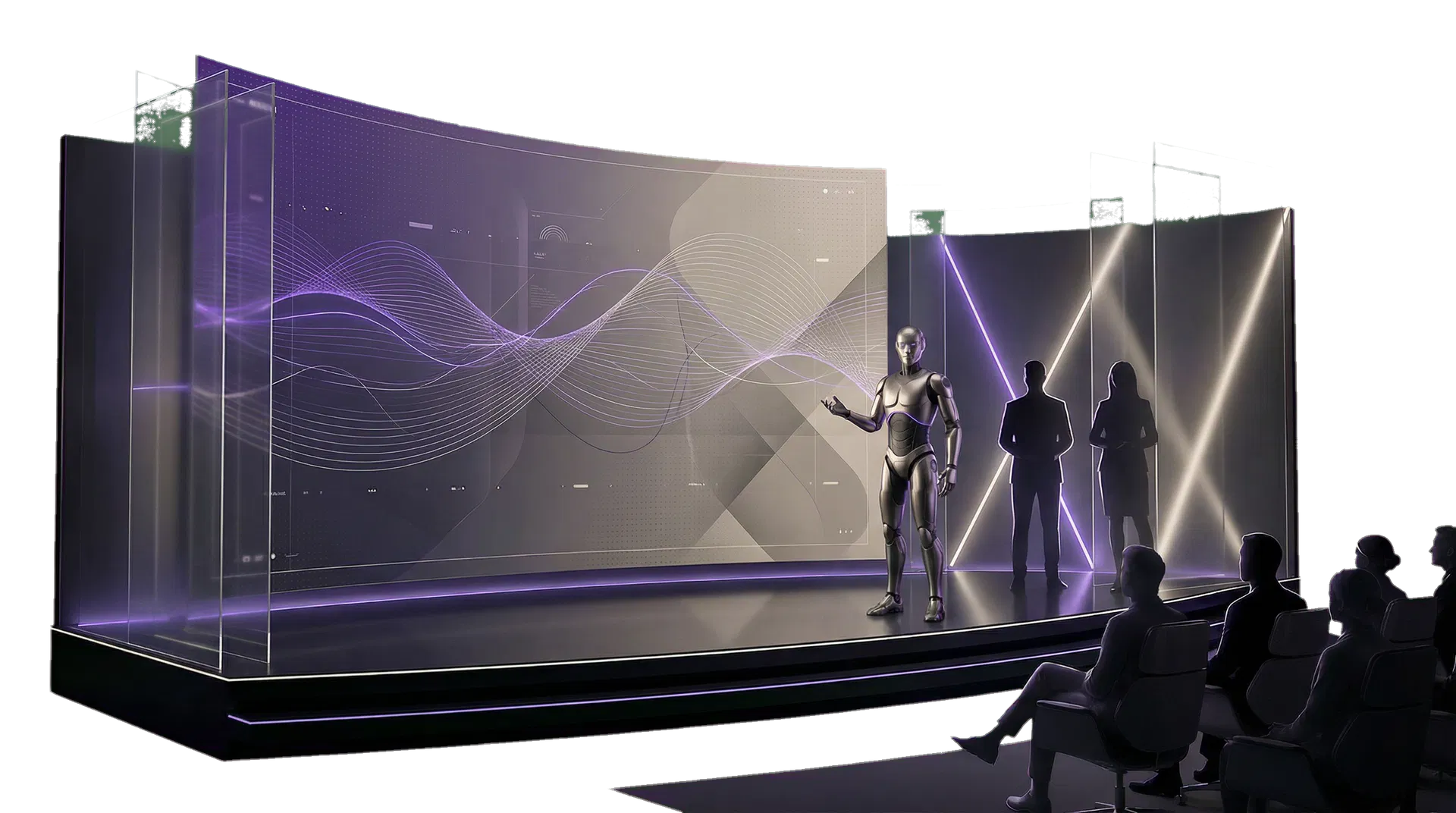 Business AI Club free AI workshop stage showing a live business AI training session for founders and operators