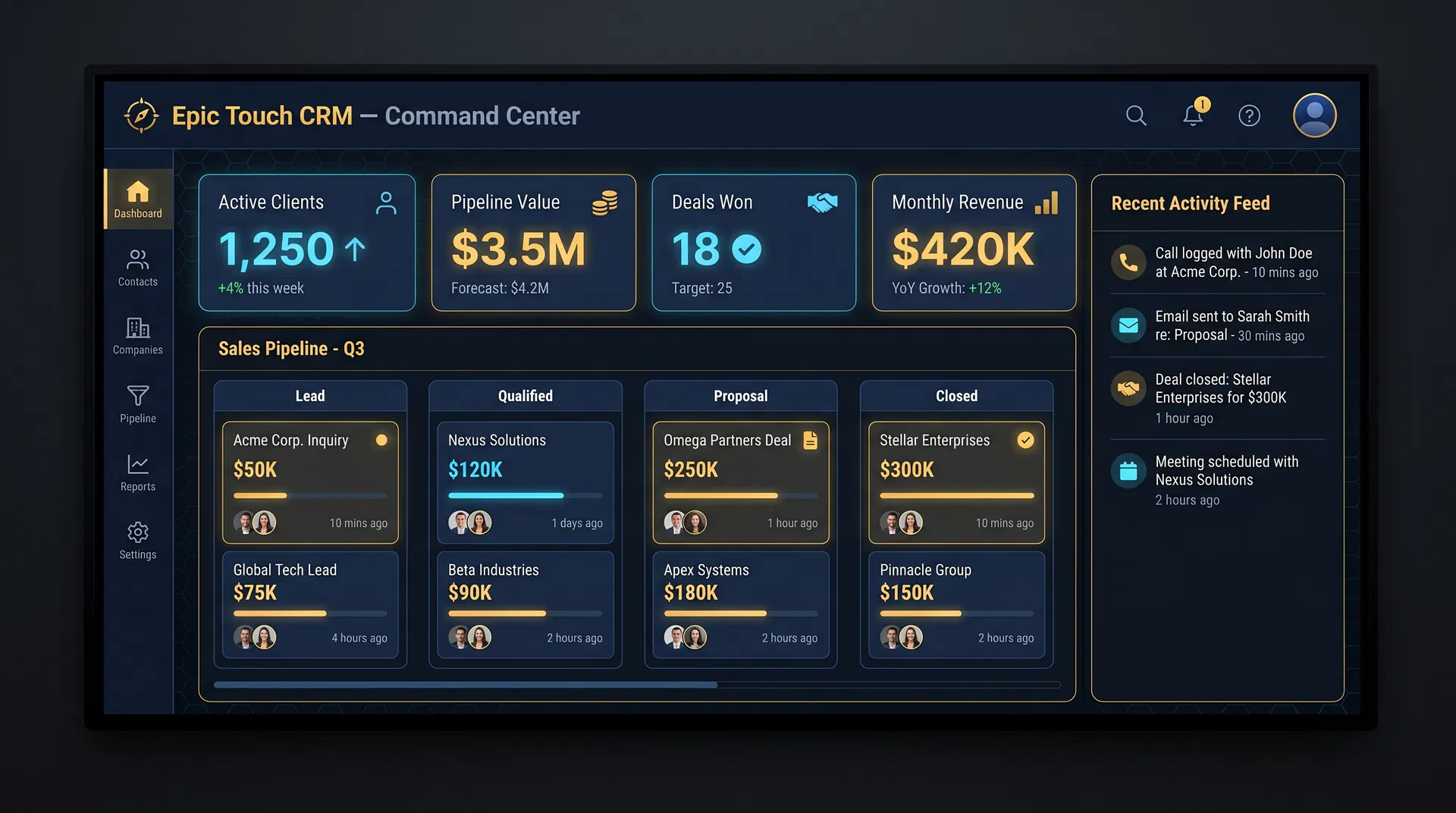Epic CRM Platform screenshot
