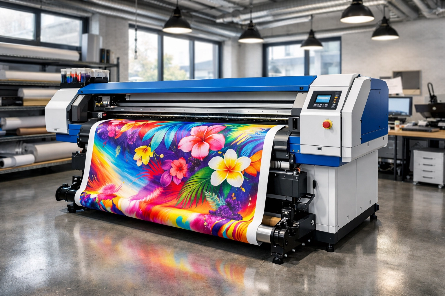 Plotter de sublimação em ação