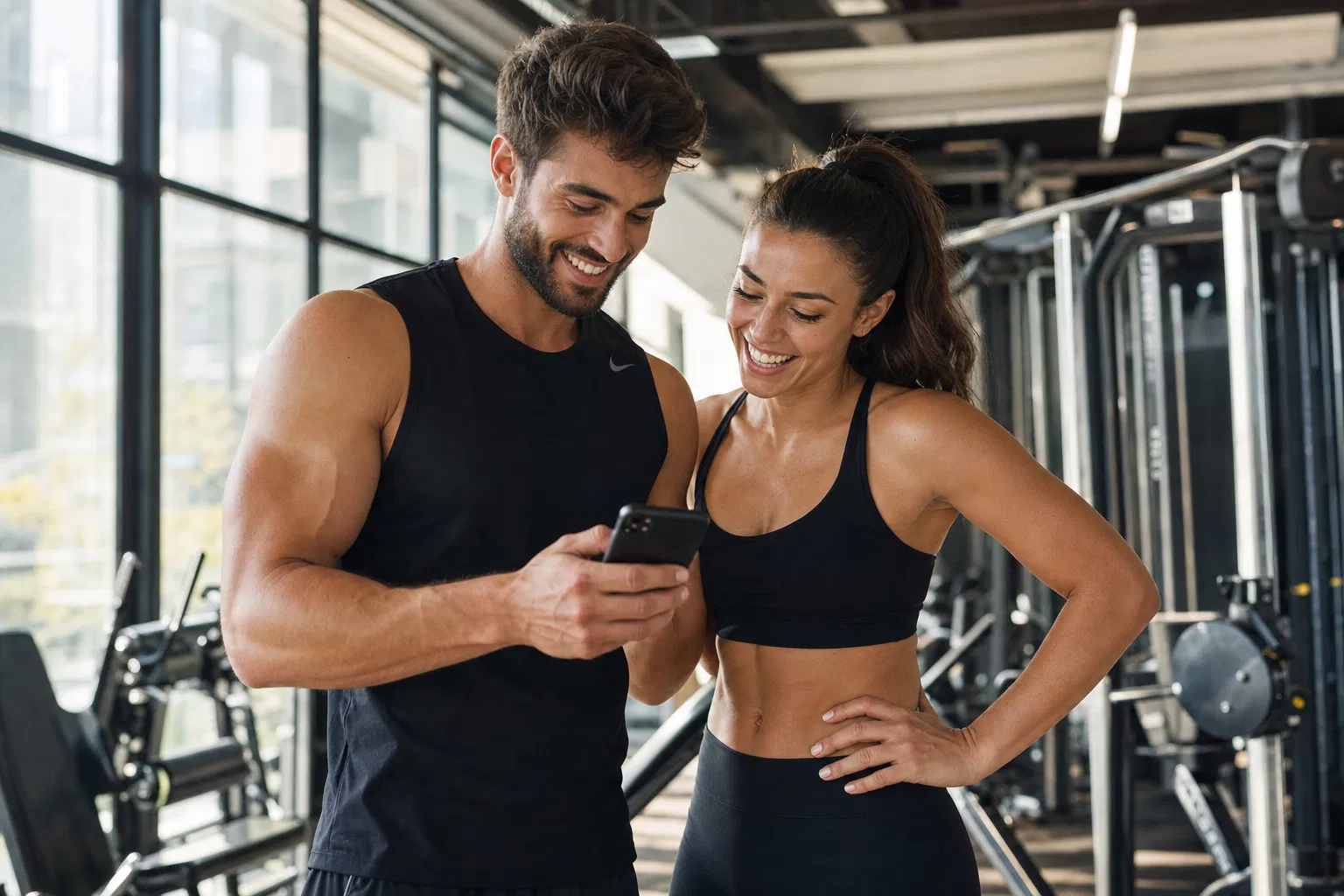Workout partners at the gym