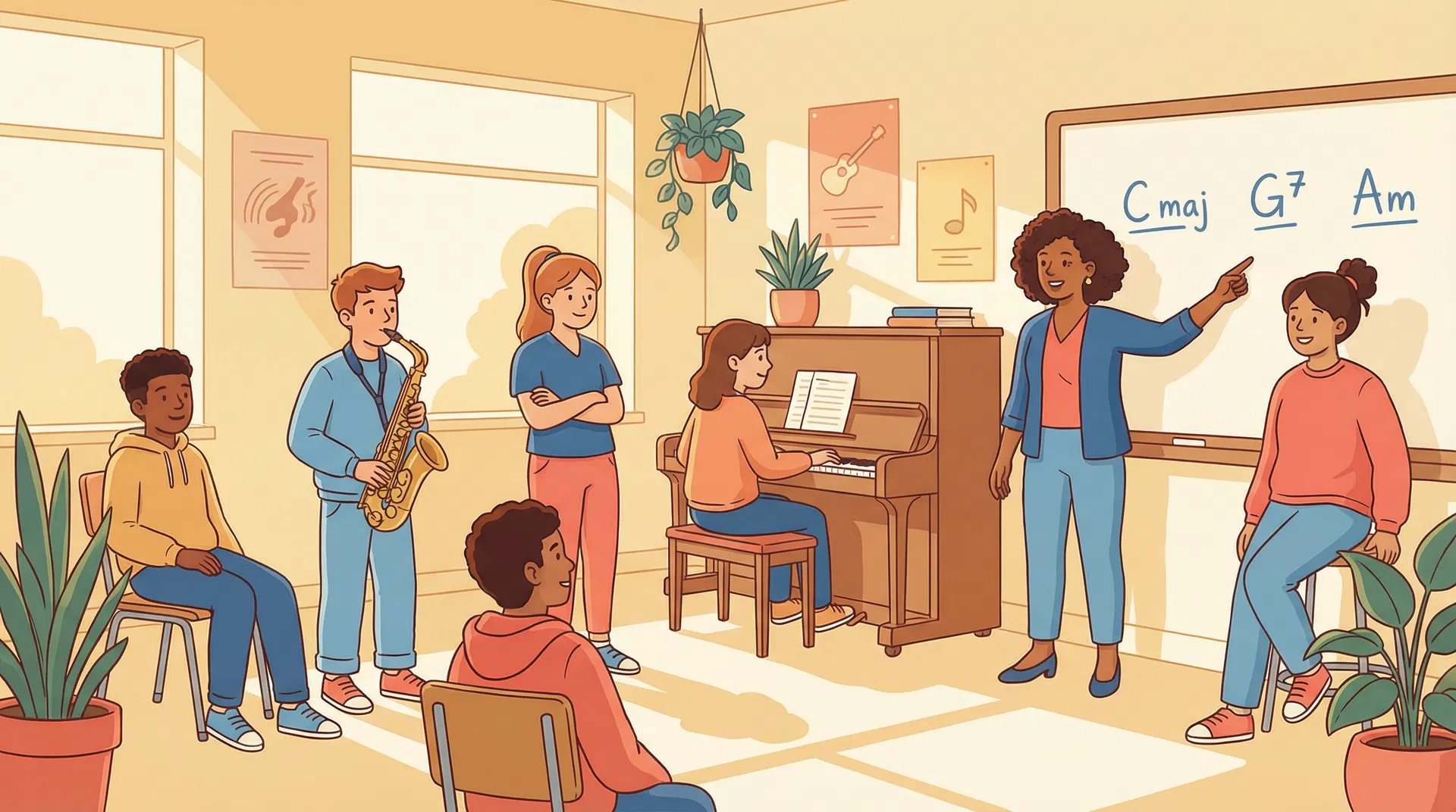 Music classroom illustration