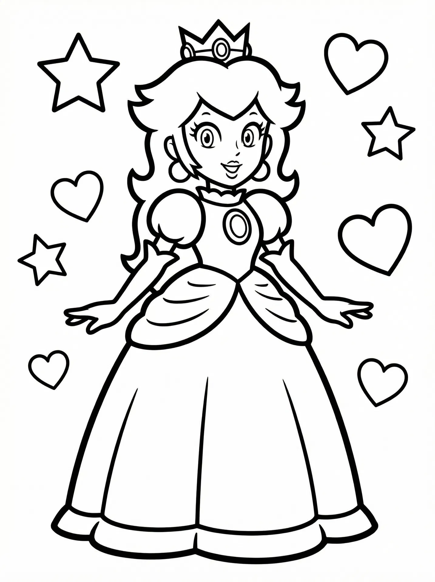 Princesa Peach para colorir