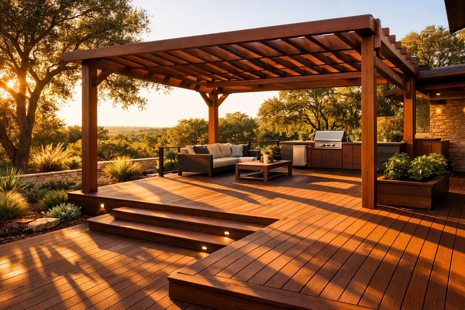 Professional deck and pergola construction in Austin