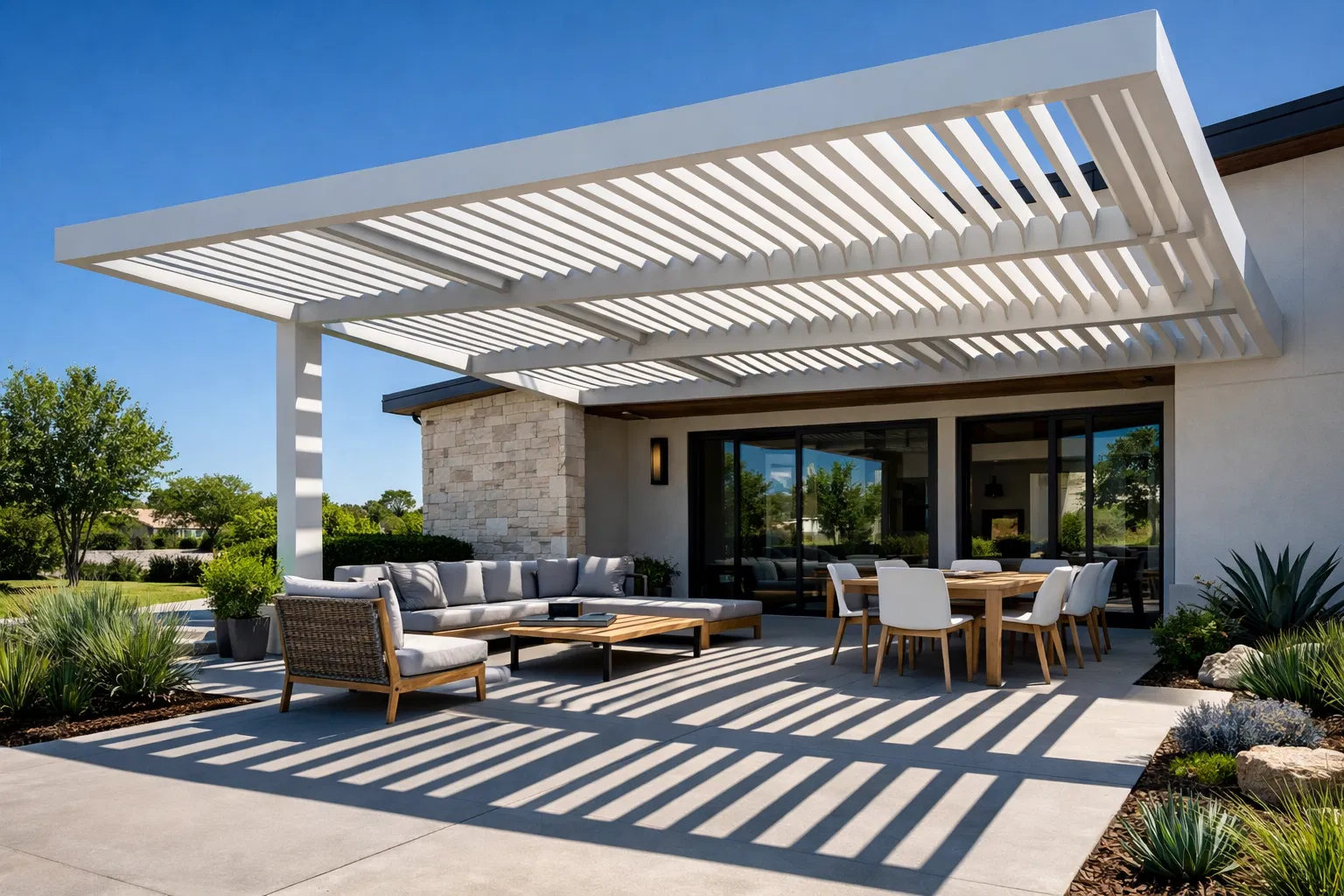 Modern pergola shade structure