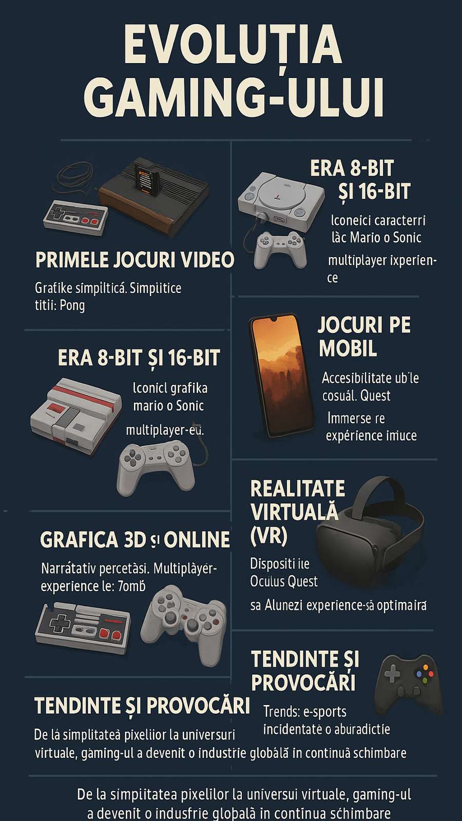 Evoluția gaming-ului: de la pixelii 8-bit la realitatea virtuală ultra-realistică