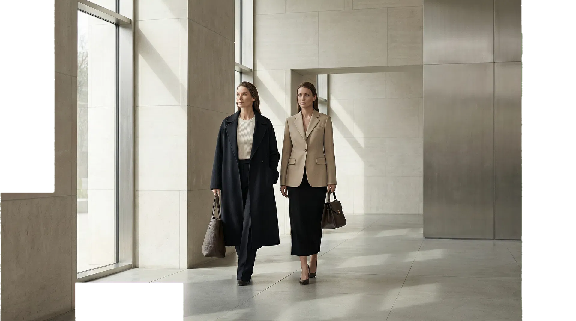 Atelier-Novelle-Kampagne mit zwei modern gestylten Models