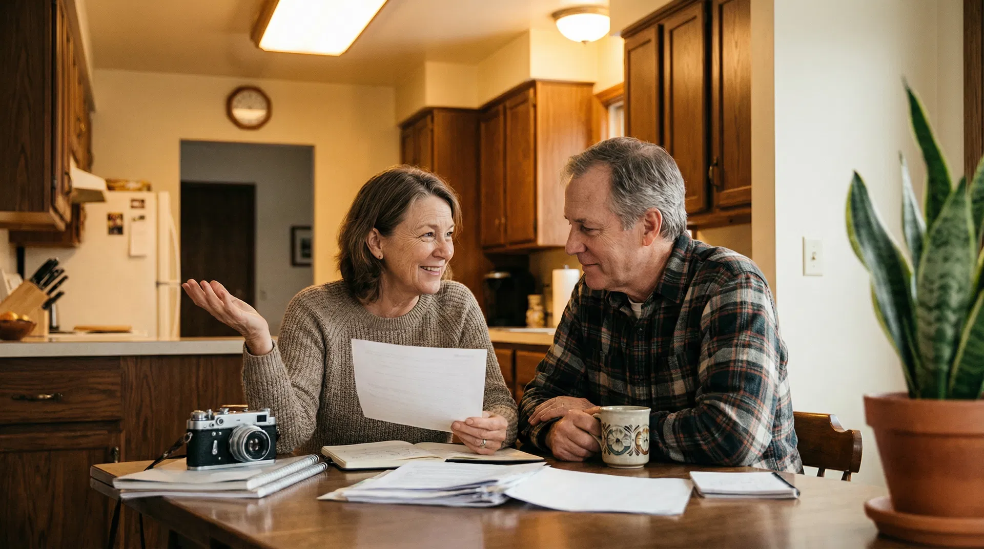 A warm kitchen scene