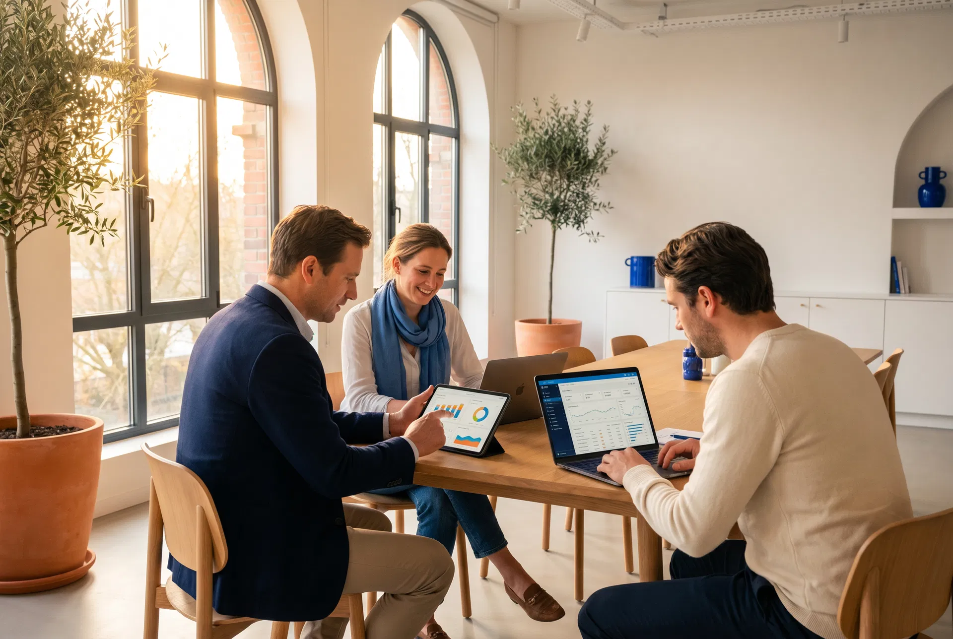 Team PMI che lavora con CRM e dati di marketing