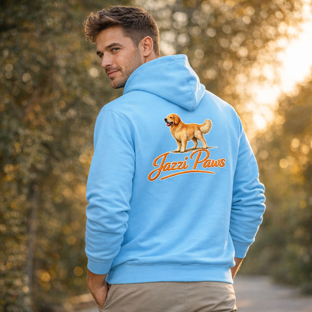 Golden Retriever Hoodie | Jazzi Paws Signature Back Pullover in Sky - view 2 of 13