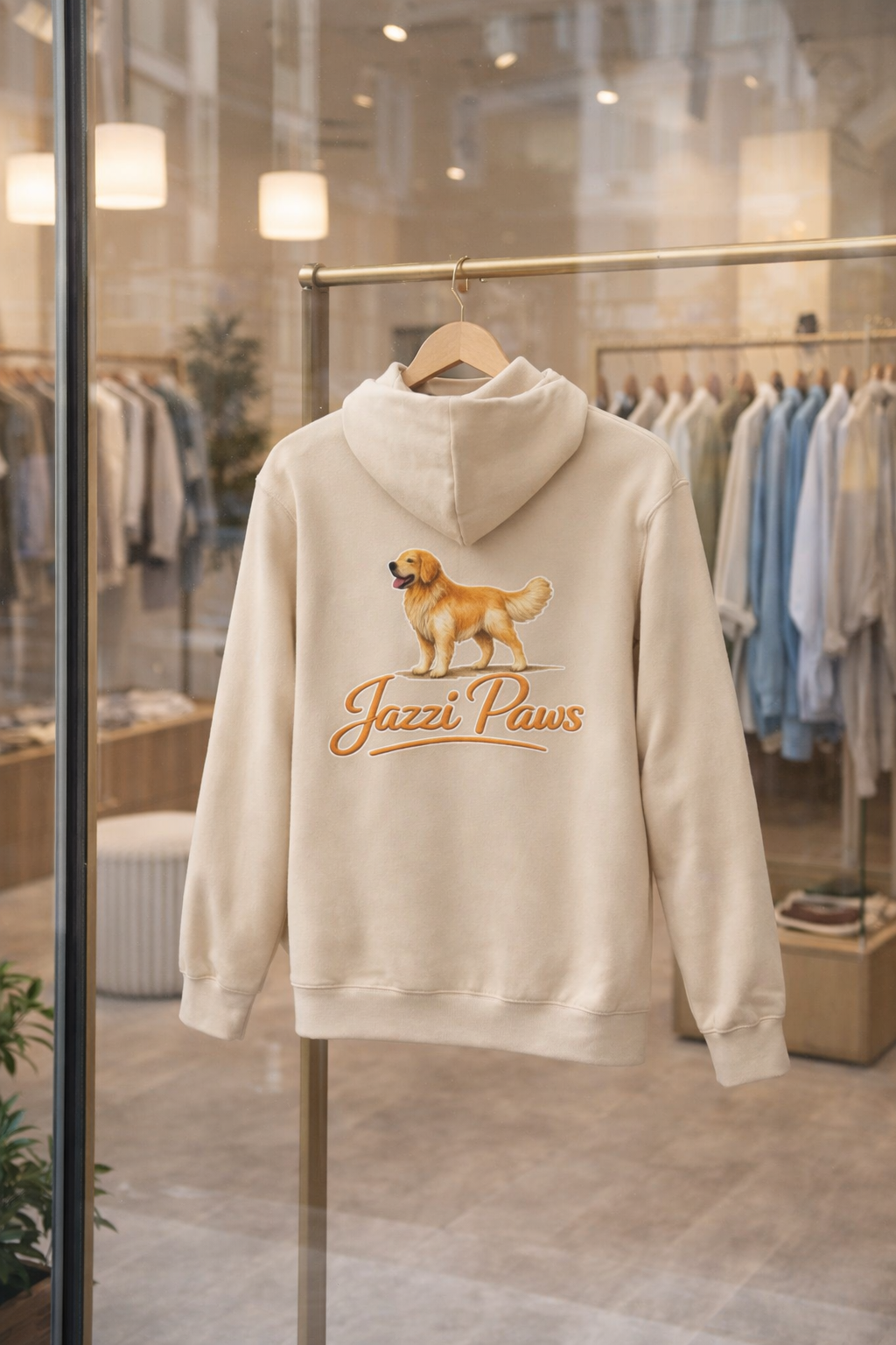 Golden Retriever Hoodie | Jazzi Paws Signature Back Pullover in Sky - view 13 of 13