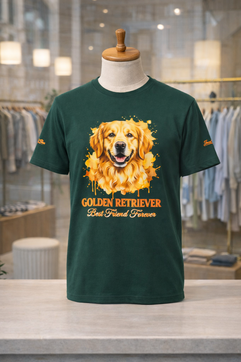 Golden Retriever Best Friend Forever T-Shirt | Golden Retriever Lover Gift in Forest - view 5 of 14