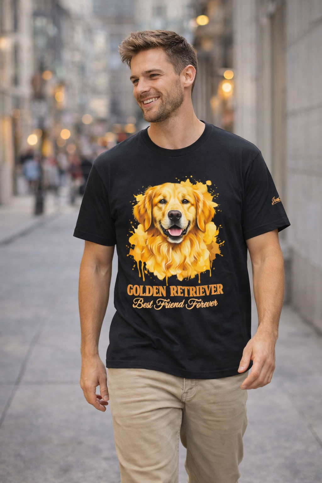 Golden Retriever Best Friend Forever T-Shirt | Golden Retriever Lover Gift in Forest - view 3 of 14