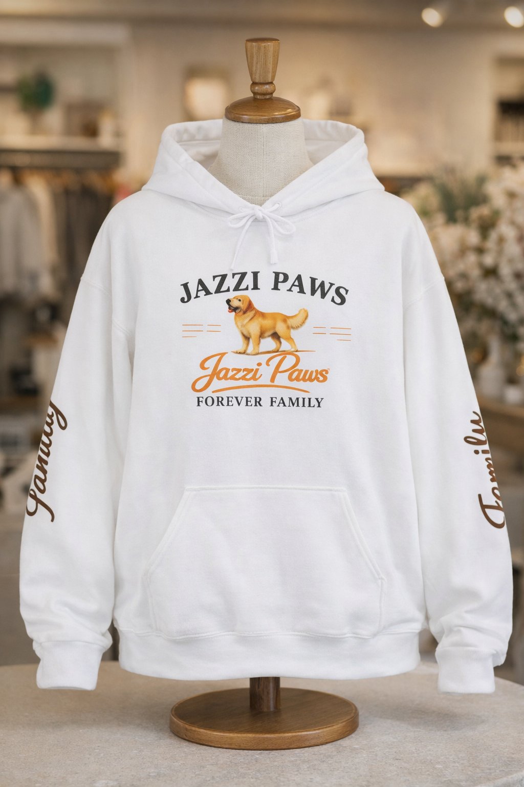 Golden Retriever Hoodie | Jazzi Paws Forever Family Pullover in Dark Heather - view 3 of 14