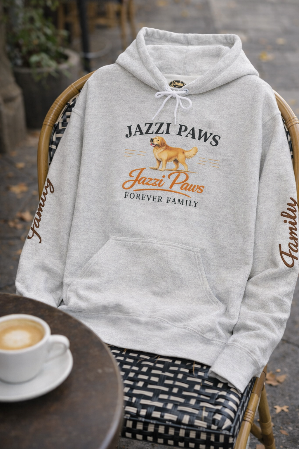 Golden Retriever Hoodie | Jazzi Paws Forever Family Pullover in Dark Heather - view 5 of 14