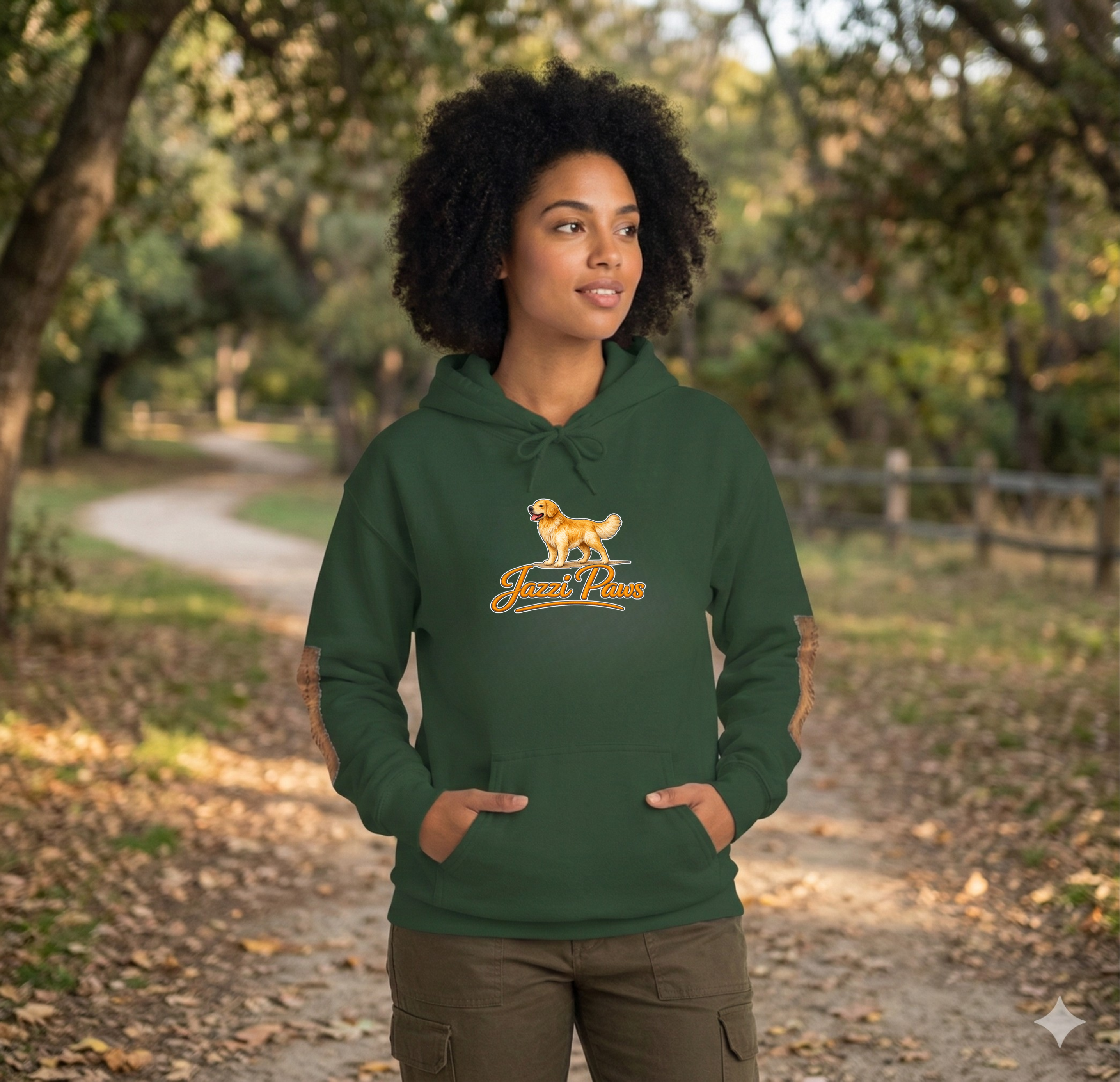 Golden Retriever Hoodie | Live Love Golden Jazzi Paws Pullover in Dark Heather - view 6 of 14