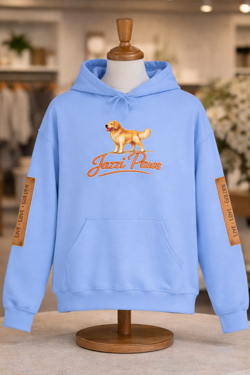 Golden Retriever Hoodie | Live Love Golden Jazzi Paws Pullover in Dark Heather - view 3 of 14
