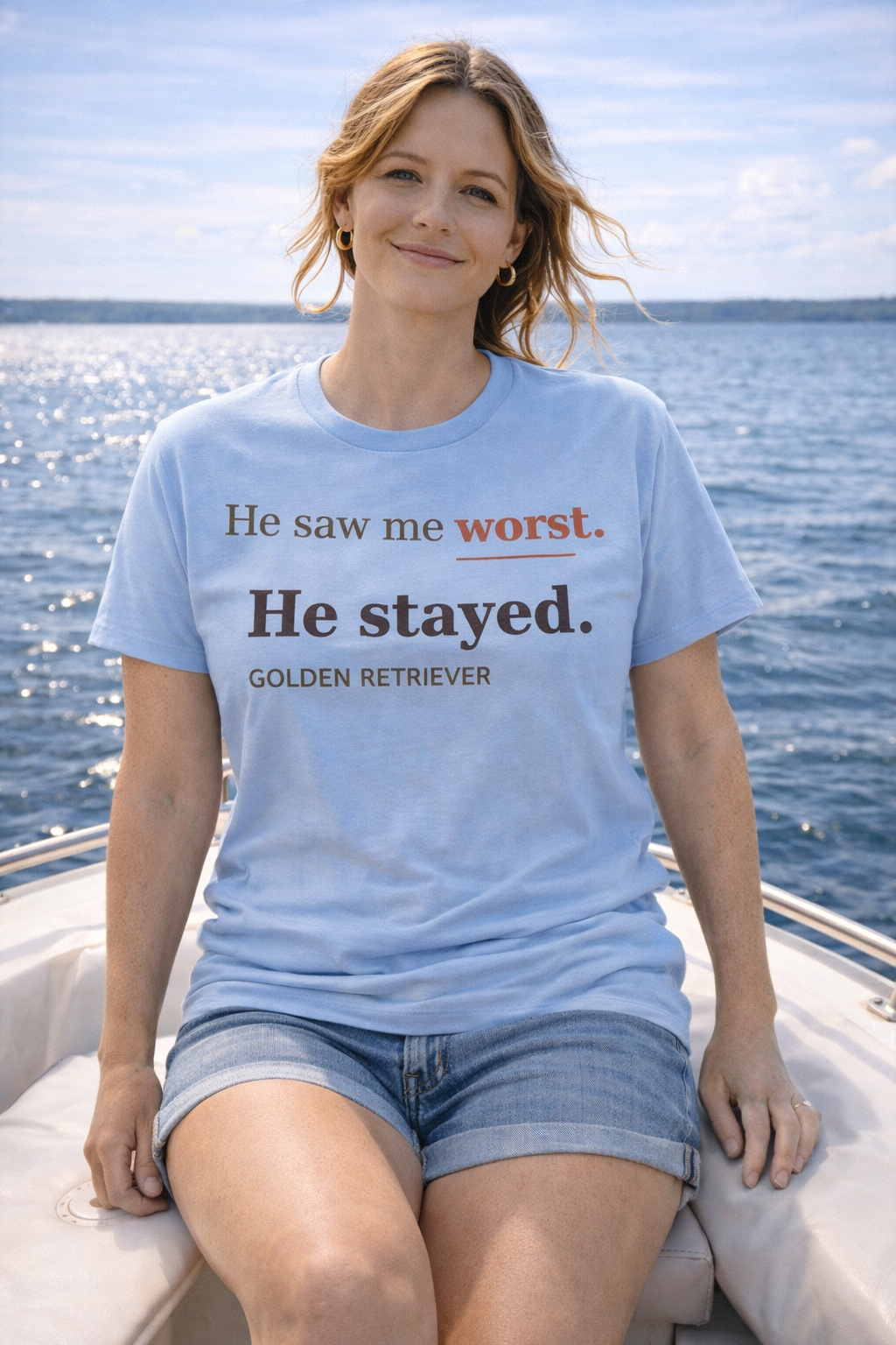 Golden Retriever T-Shirt | He Saw Me at My Worst — He Stayed in Forest - view 4 of 12
