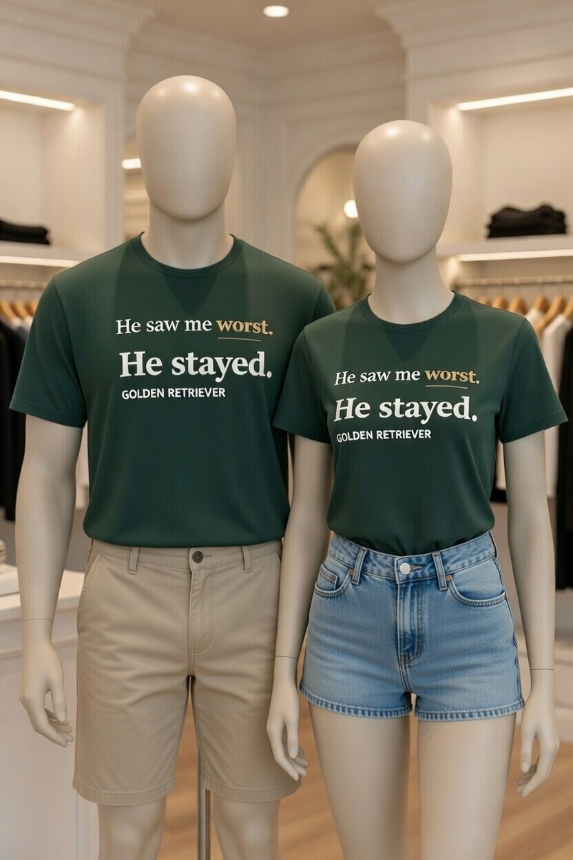 Golden Retriever T-Shirt | He Saw Me at My Worst — He Stayed in Forest - view 2 of 12