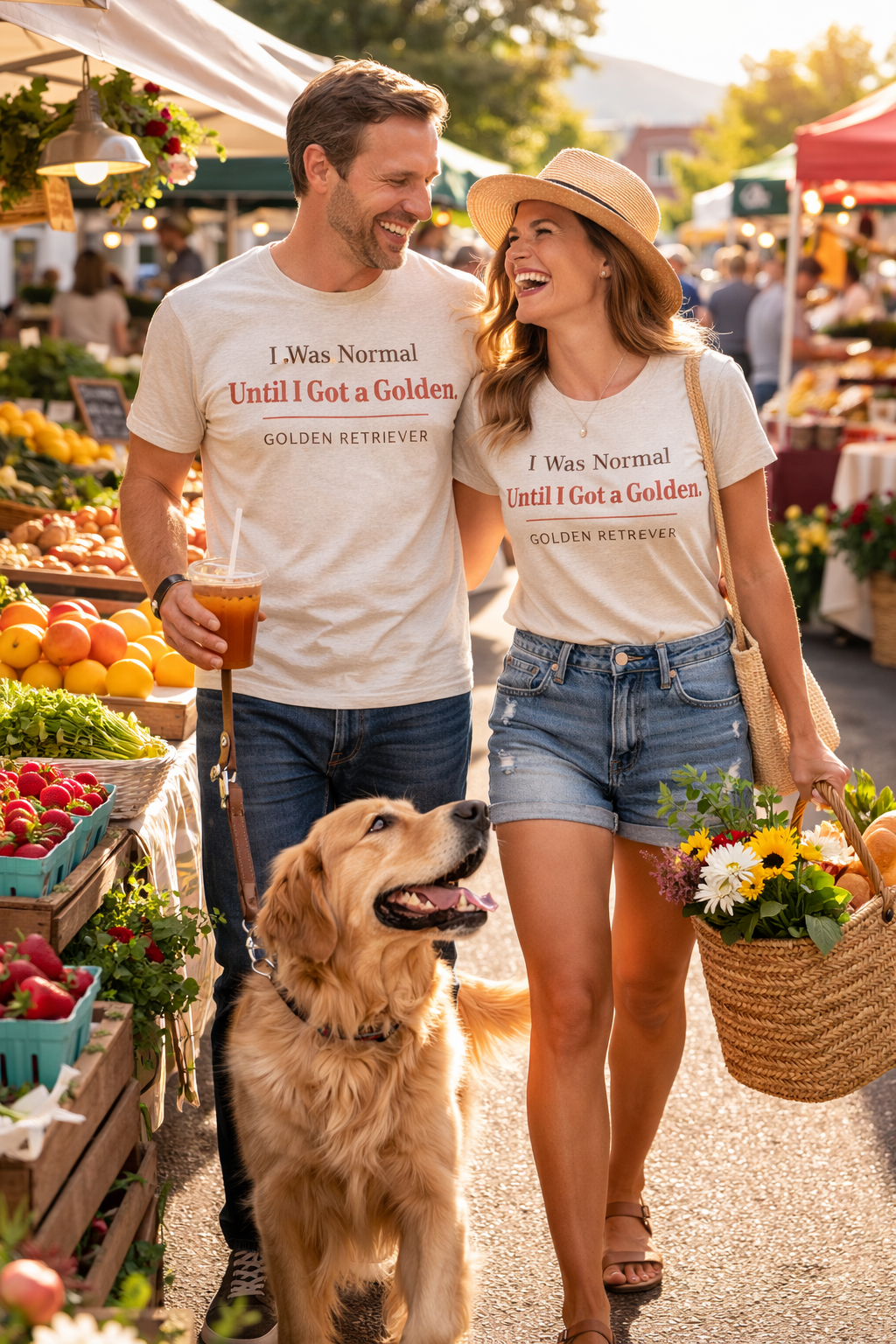 Golden Retriever T-Shirt | I Was Normal Until I Got a Golden in Natural - view 7 of 13